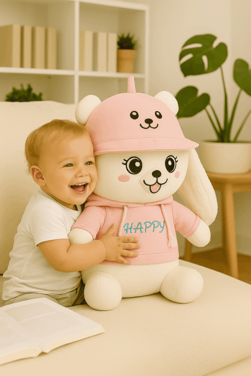 Fluffy Roze Konijn - Afbeelding 5
