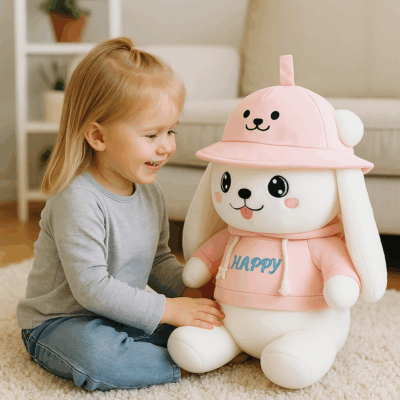 Fluffy pink Rabbit - Image 2