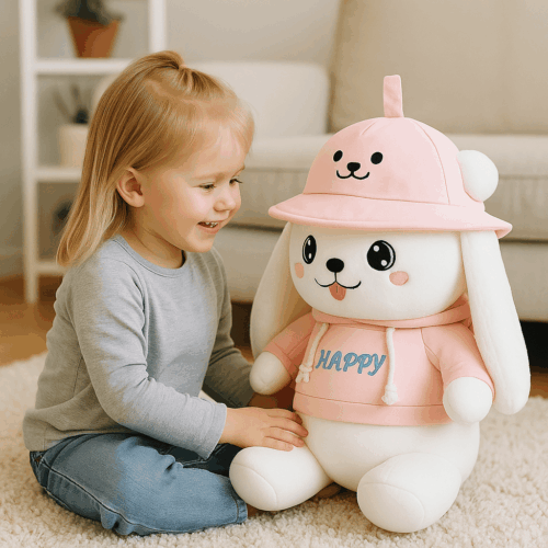 Fluffy Roze Konijn - Afbeelding 6