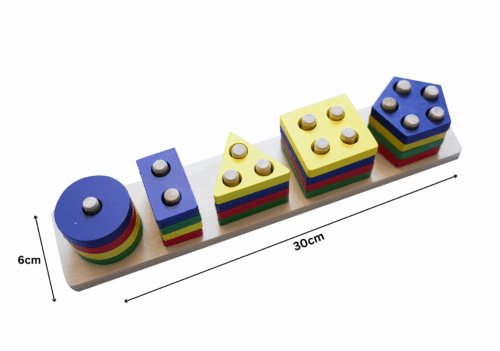 Houten Vormen Sorteerbord - Afbeelding 2