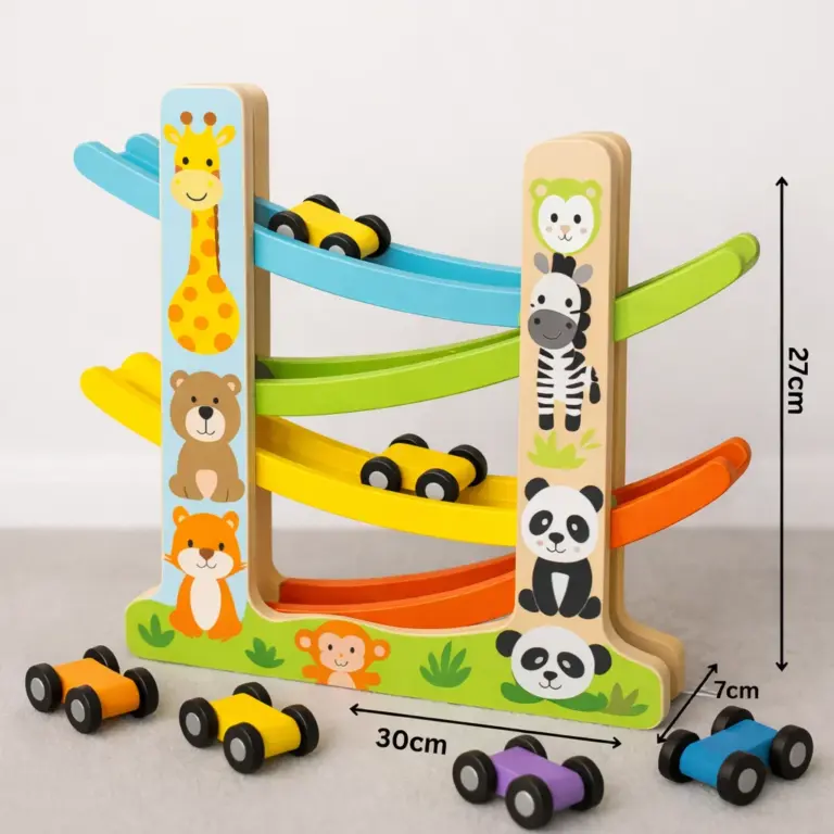 Houten auto rollerbaan