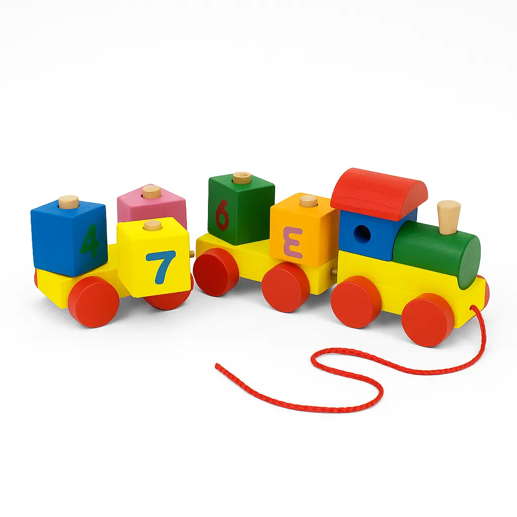 Houten Trein 123 en ABC