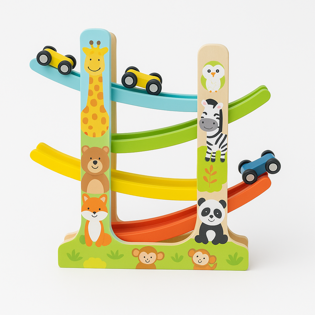 Houten auto rollerbaan