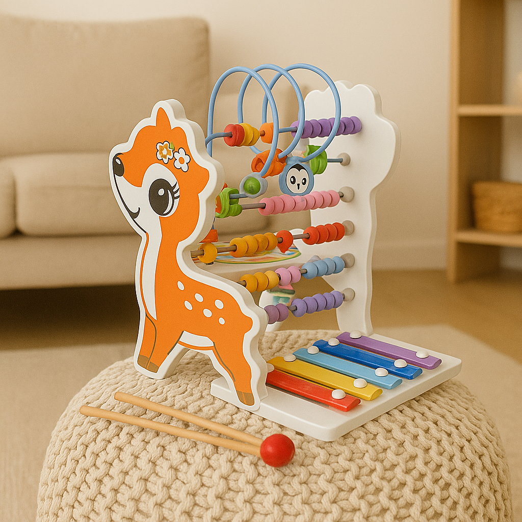 Houten Hert Speelgoed 5-in-1 – Xylofoon - Afbeelding 6