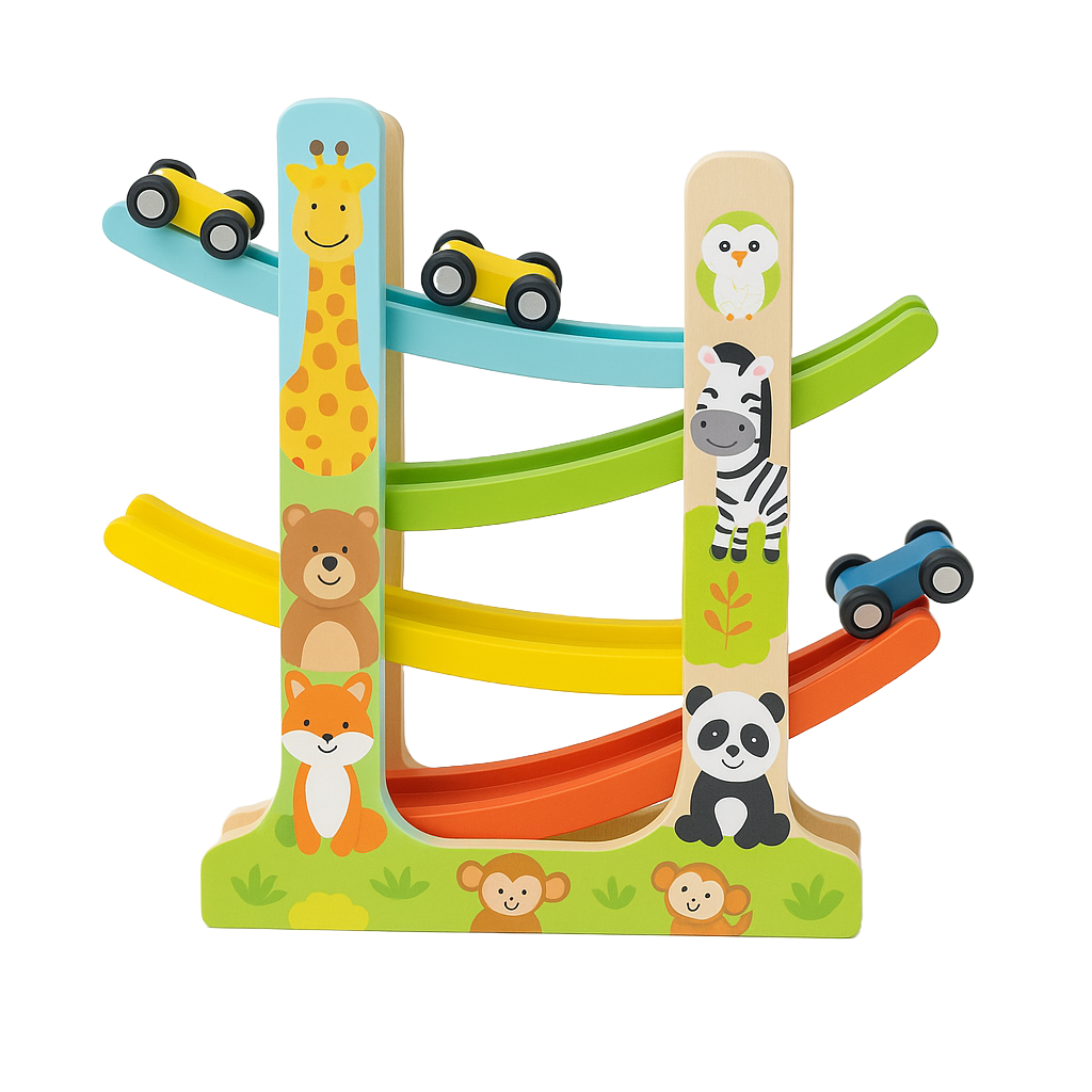 Houten auto rollerbaan