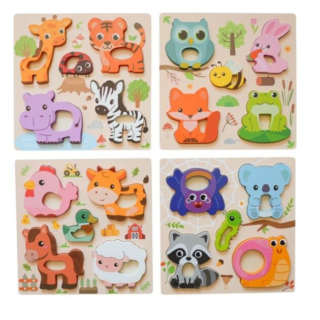 Houten Puzzelset 4 Stuks Voor Kinderen