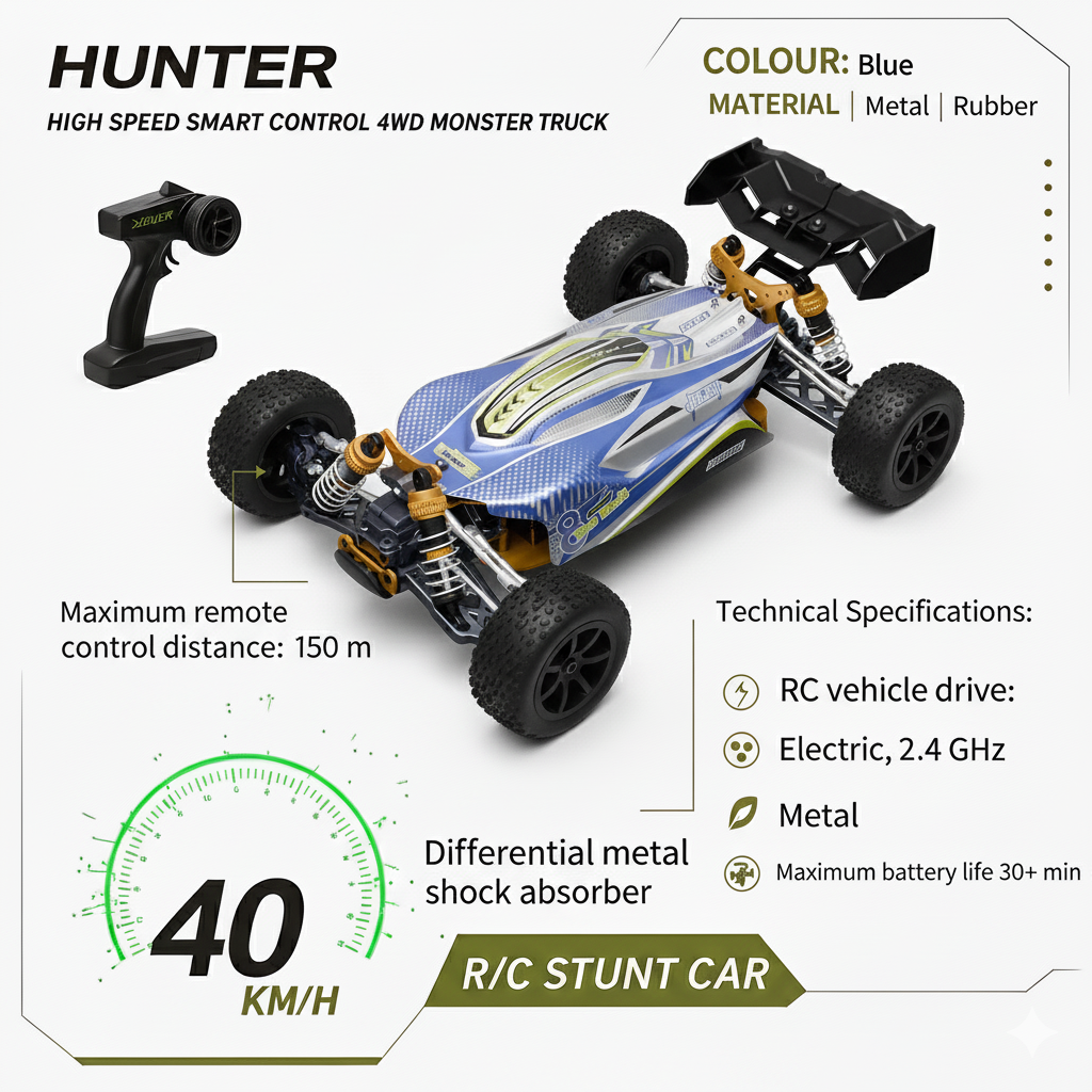 Hunter 4×4 Racing RC Auto 40 km/h