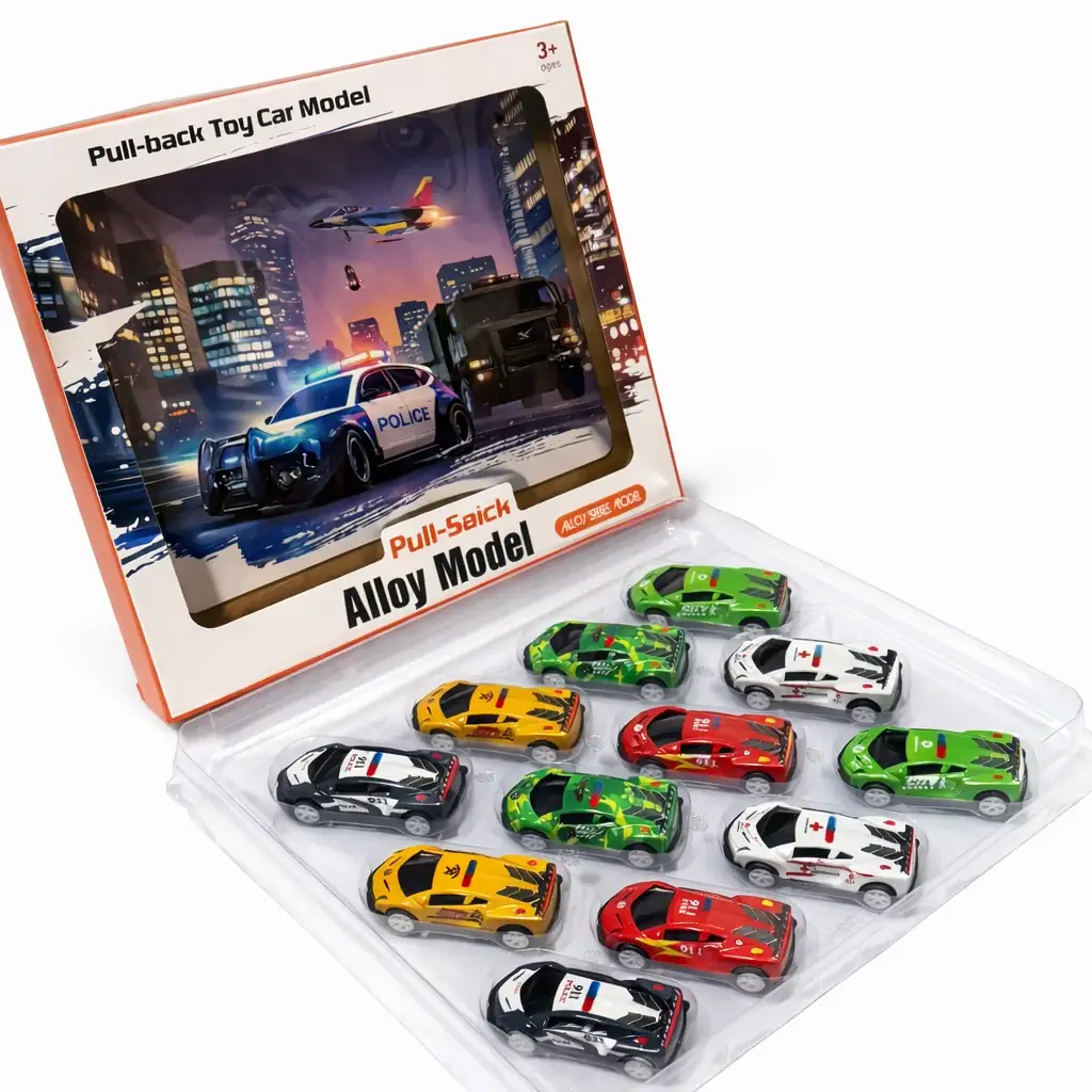 12x Metalen Pull-Back Auto’s - Afbeelding 4