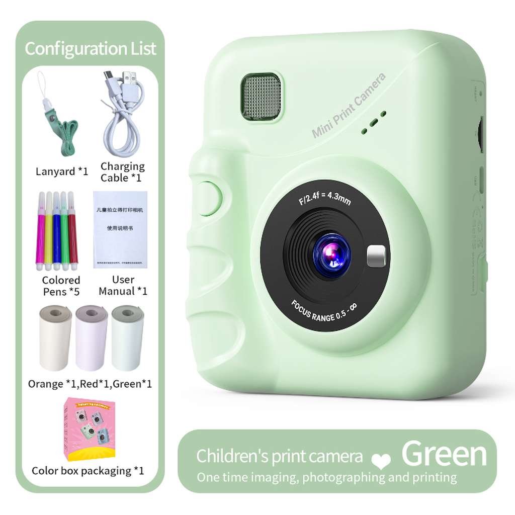 Kinder Print Camera Blauw – Instant Foto - Afbeelding 3