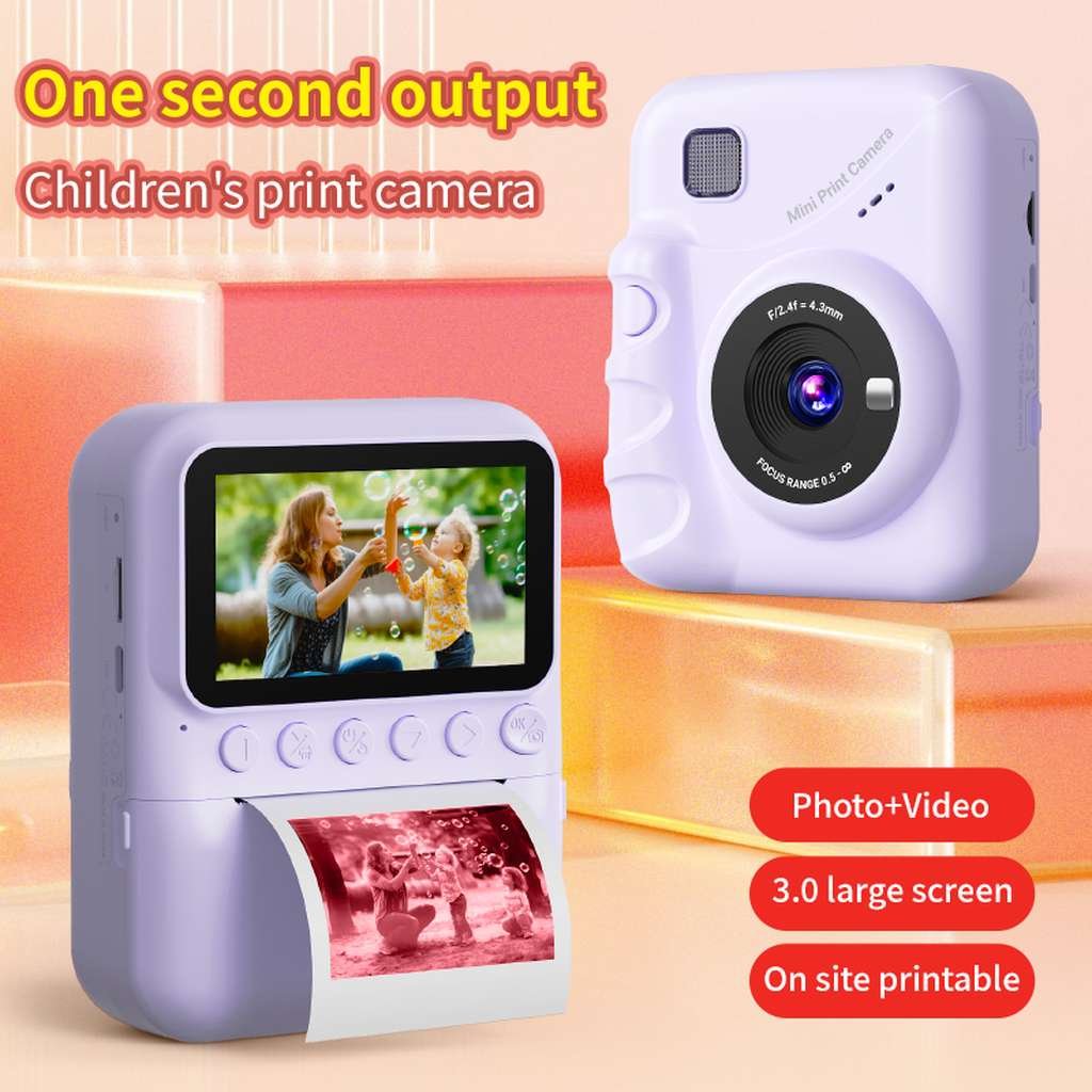 Kinder Print Camera Blauw – Instant Foto - Afbeelding 4
