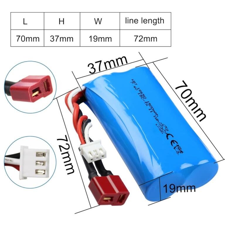 7,4V 2000mAh Li-ion Accu voor RC-auto’s – Hoge Capaciteit & Veilig