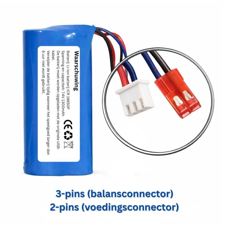 Premium 7.4V 1300mAh Li-ion Accu voor RC-auto’s – Langdurig & Veilig