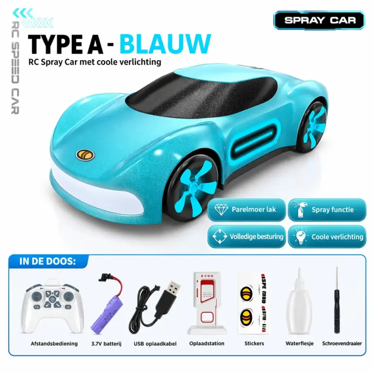 RC Stunt Auto met LED Licht & Spray Effect