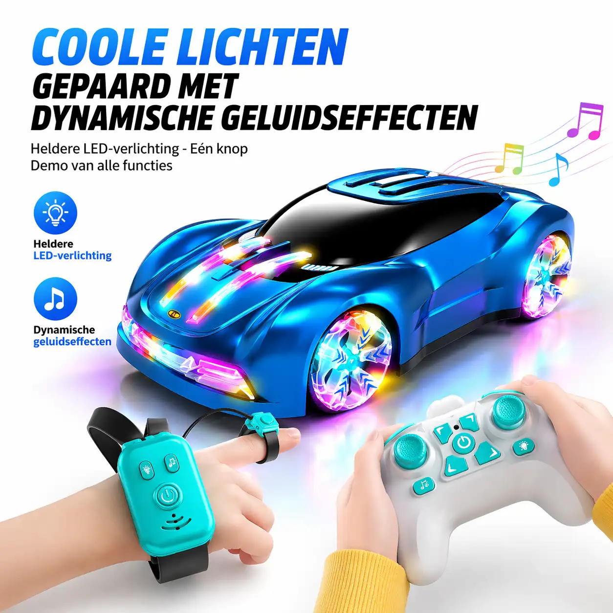 RC Stunt Auto met LED Licht & Spray Effect - Afbeelding 5