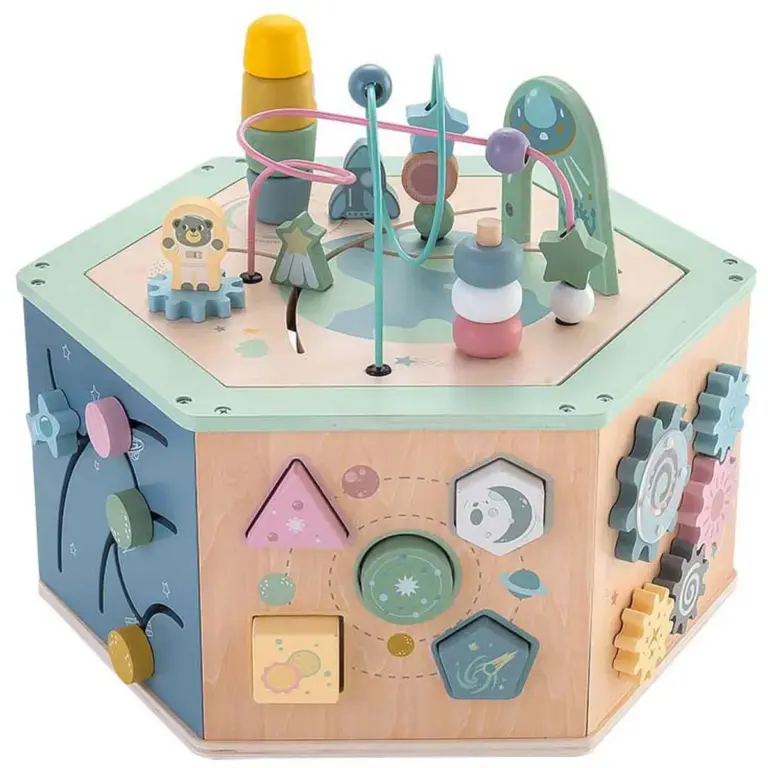 Houten Activiteitenkubus 14-in-1