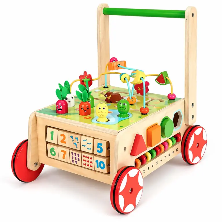 Houten Loopwagen Baby met Activiteitenkubus