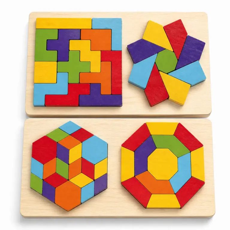 Houten Puzzel Set – Tangram & Vormpuzzel